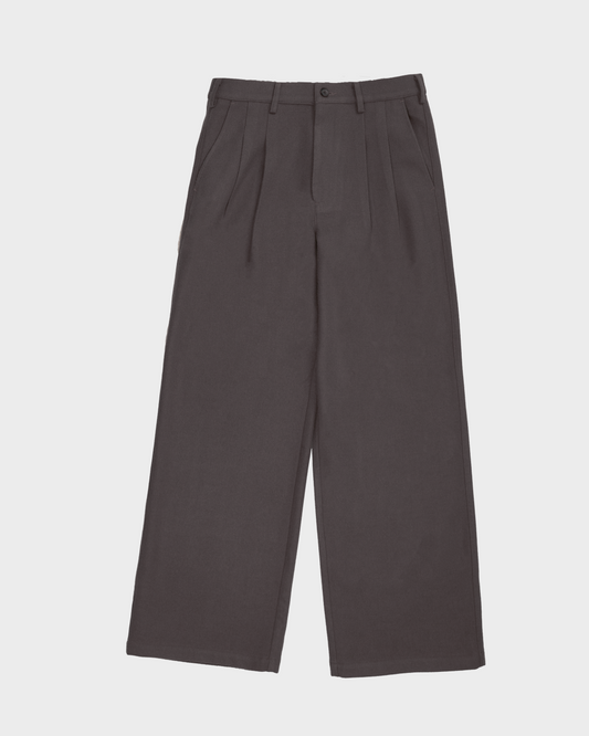 Double Pleated Club Pants Dark Grey