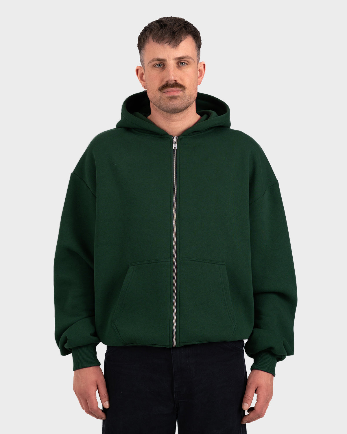 Oversized Zip-Hoodie British Racing Green
