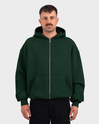 Oversized Zip-Hoodie British Racing Green