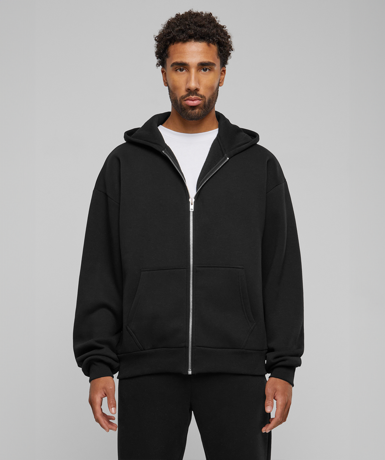 Oversized Zip-Hoodie Black