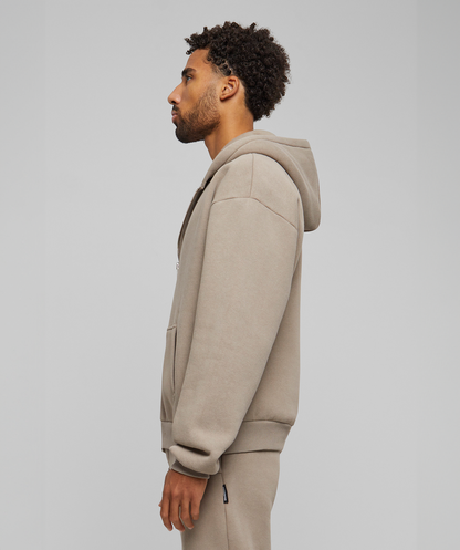 Oversized Zip-Hoodie Sand (Stone Washed)